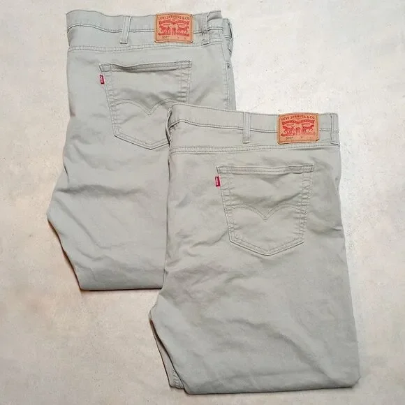 Lot of 2 Levi's 502 Jeans Size 54x30 (Actual 54x28) Tapered Leg Stretch Denim - Picture 1 of 15